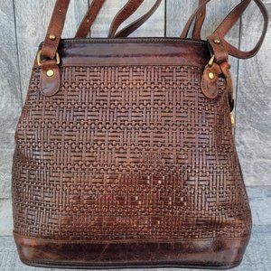 Vintage Brahmin Woven Leather Shoulder Bag